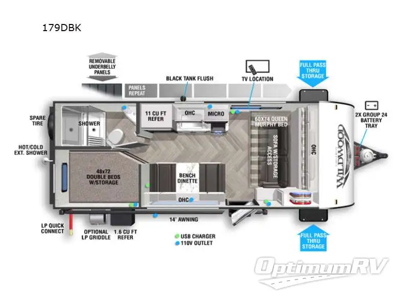 2021 Forest River Wildwood FSX 179DBK RV Floorplan Photo