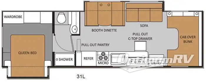 2013 Thor Chateau 31L RV Floorplan Photo