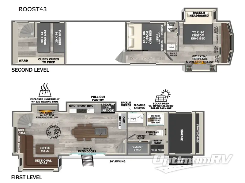 2025 Forest River Wildwood Heritage Glen ROOST43 RV Floorplan Photo