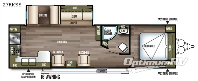 2019 Forest River Wildwood 27RKSS RV Floorplan Photo