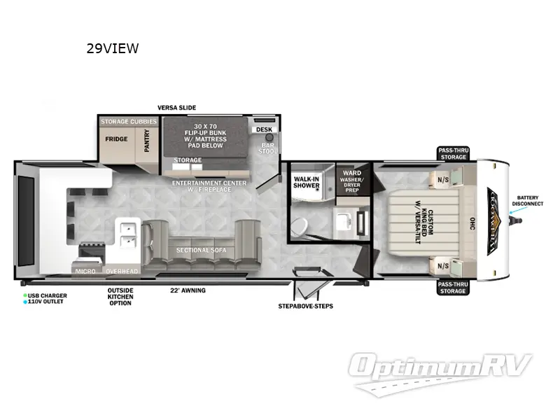 2025 Forest River Wildwood 29VIEW RV Floorplan Photo