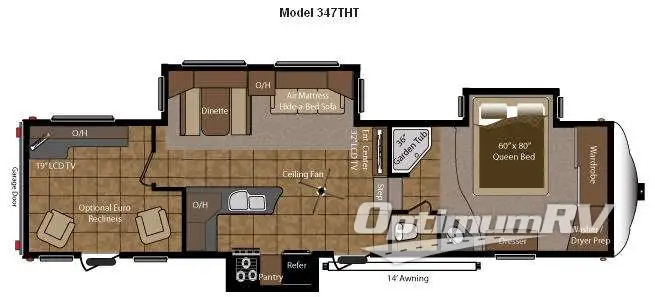 2010 Keystone Mountaineer 347THT RV Floorplan Photo