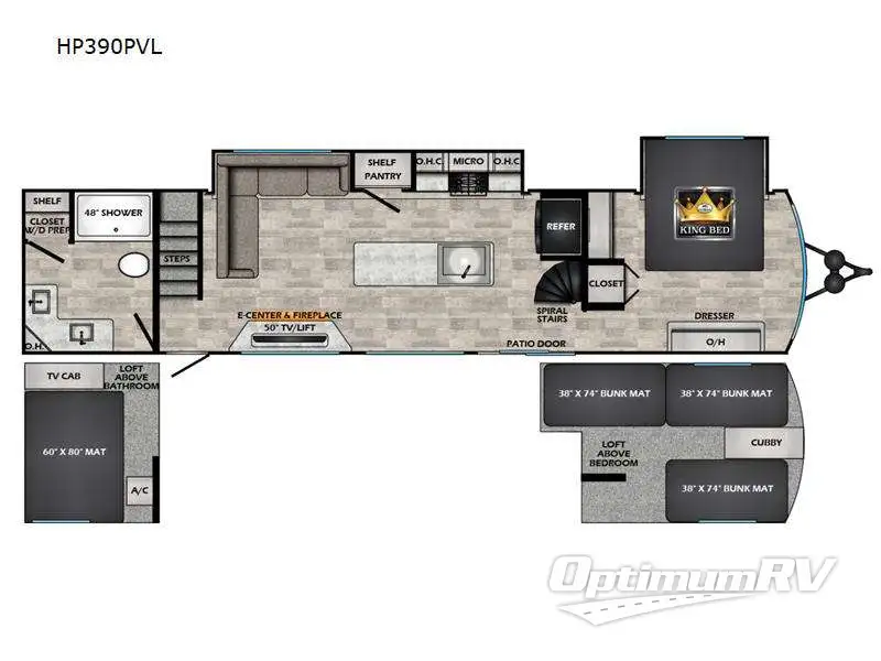 2024 CrossRoads Hampton HP390PVL RV Floorplan Photo