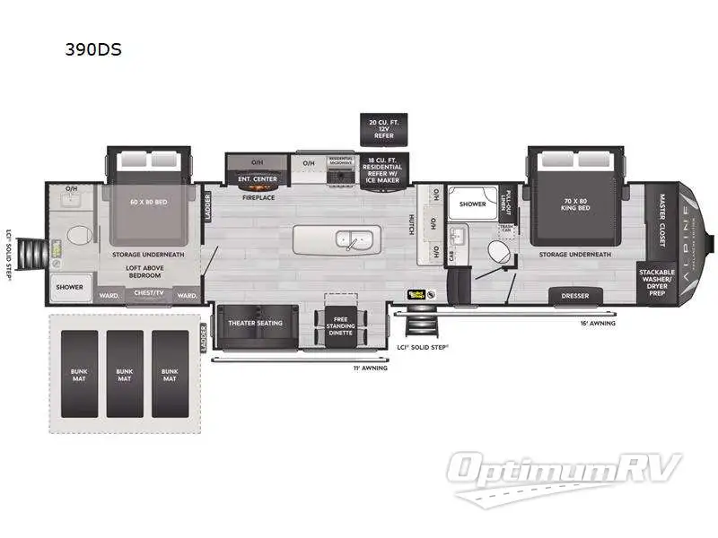 2025 Keystone Alpine Avalanche Edition 390DS RV Floorplan Photo