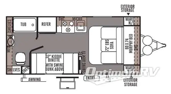 2014 Forest River Flagstaff Micro Lite 19FD RV Floorplan Photo