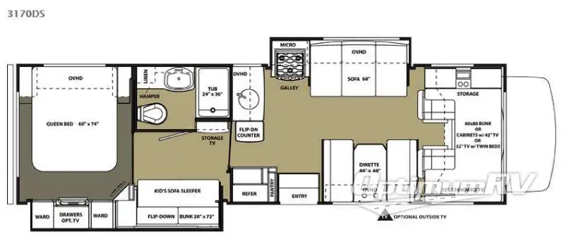 2015 Forest River Sunseeker 3170DS Ford RV Floorplan Photo