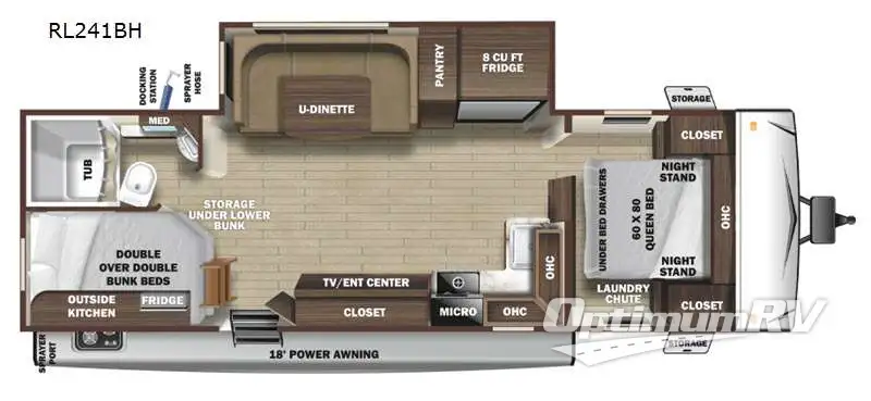 2021 Highland Ridge Range Lite RL241BH RV Floorplan Photo