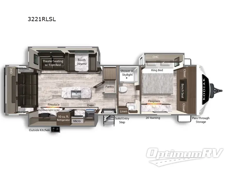 2025 Dutchmen Kodiak Ultimate 3221RLSL RV Floorplan Photo