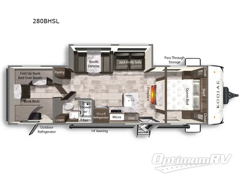 2025 Dutchmen Kodiak SE 280BHSL RV Floorplan Photo