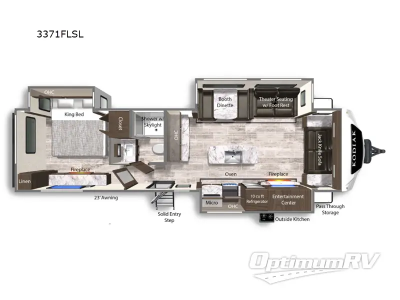 2025 Dutchmen Kodiak Ultimate 3371FLSL RV Floorplan Photo