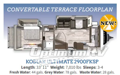 2025 Dutchmen Kodiak Ultimate 2900FKSP RV Floorplan Photo