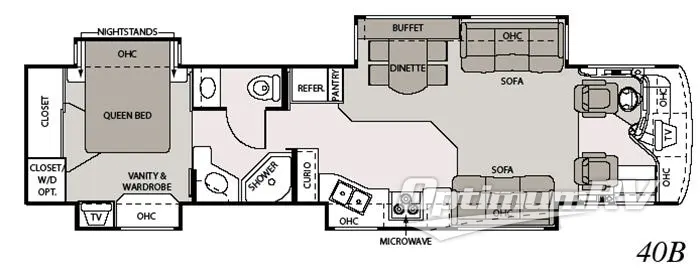 2005 Mandalay Luxury Division Mandalay Class A 40B RV Floorplan Photo