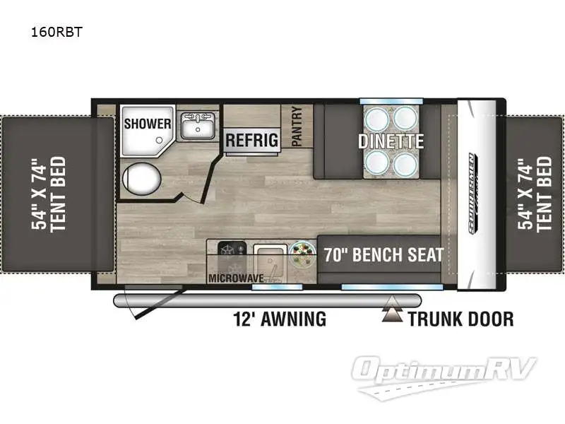 2024 KZ SPORTSMEN CLASSIC 160RBT RV Floorplan Photo