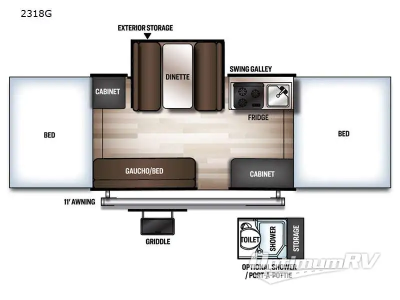 2021 Forest River Rockwood Freedom Series 2318G RV Floorplan Photo