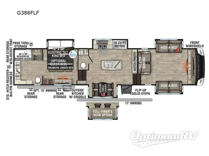 2023 KZ Durango Gold G386FLF RV Floorplan Photo