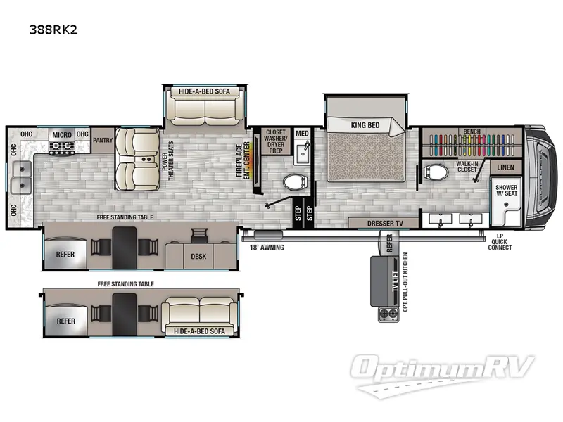 2022 Forest River Cedar Creek 388RK2 RV Floorplan Photo