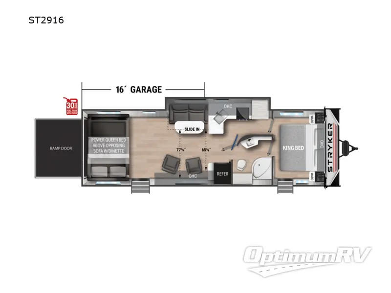 2023 Cruiser Stryker ST2916 RV Floorplan Photo