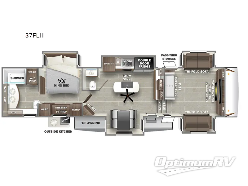 2022 Forest River Sabre 37FLH RV Floorplan Photo