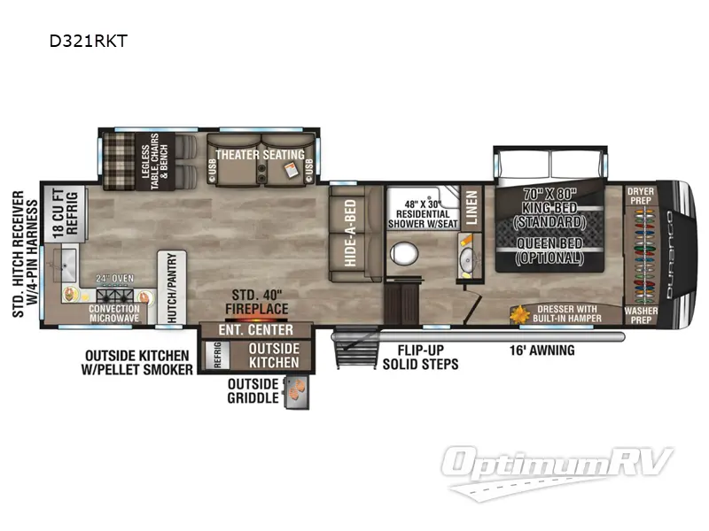 2025 KZ Durango D321RKT RV Floorplan Photo