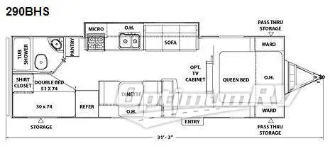 2010 Coachmen Freedom Express 290BHS RV Floorplan Photo