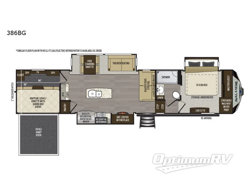 2019 Keystone Avalanche 386BG RV Floorplan Photo