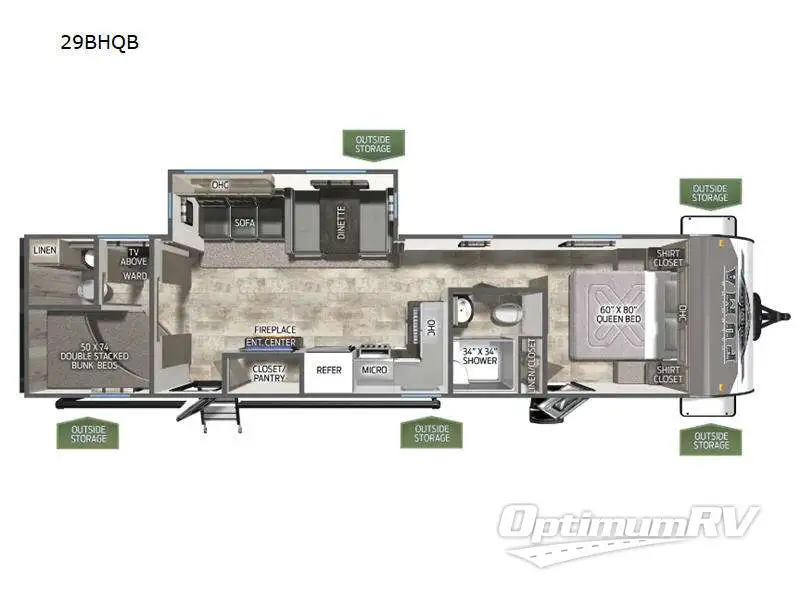 2024 Palomino Puma 29BHQB RV Floorplan Photo