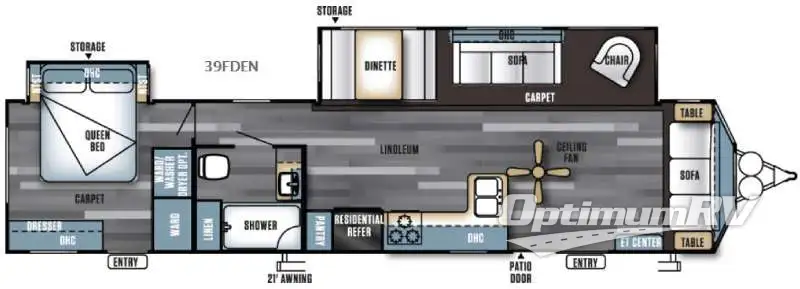 2016 Forest River Salem Villa Series 39FDEN Classic RV Floorplan Photo