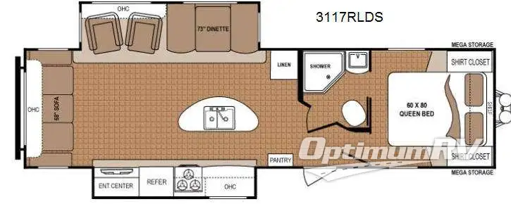 2014 Dutchmen Aspen Trail 3117RLDS RV Floorplan Photo