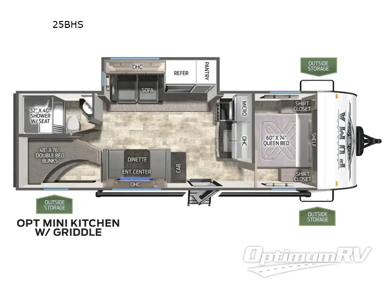 2024 Palomino Puma 25BHS RV Floorplan Photo