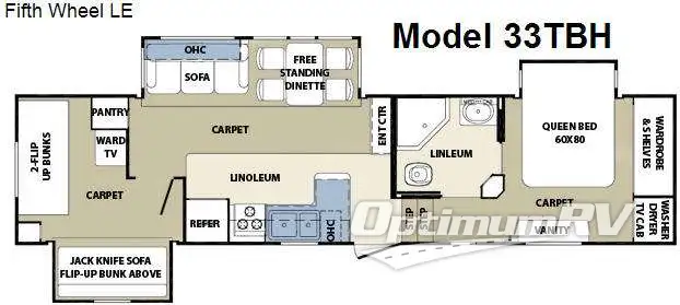 2008 Forest River Cardinal LE 33TBH RV Floorplan Photo
