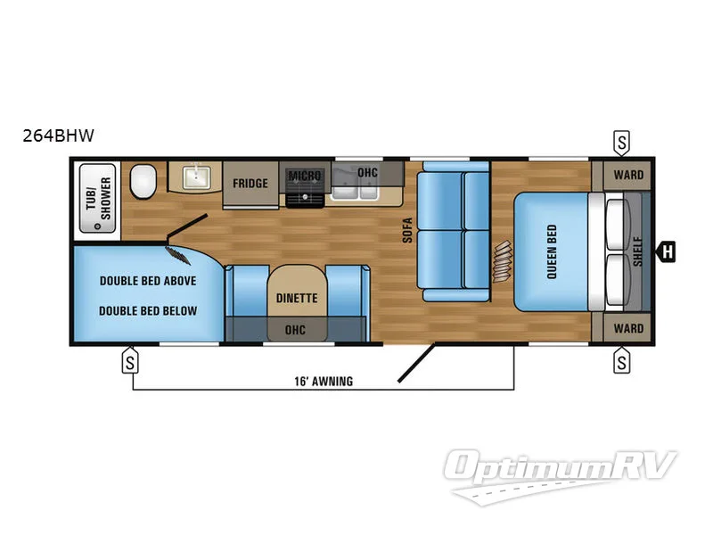 2017 Jayco Jay Flight SLX 264BHW RV Floorplan Photo