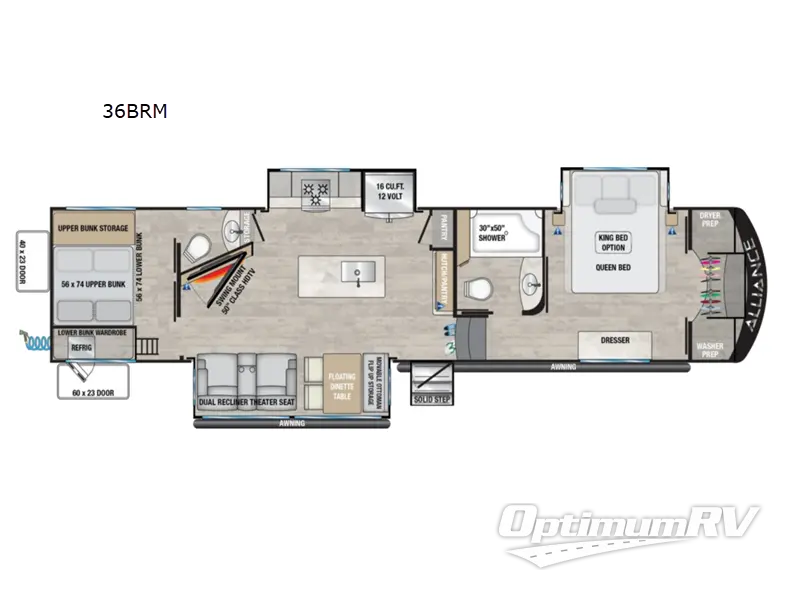 2023 Alliance Avenue 36BRM RV Floorplan Photo