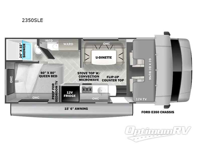 2023 Forest River Sunseeker LE 2350SLE Ford RV Floorplan Photo