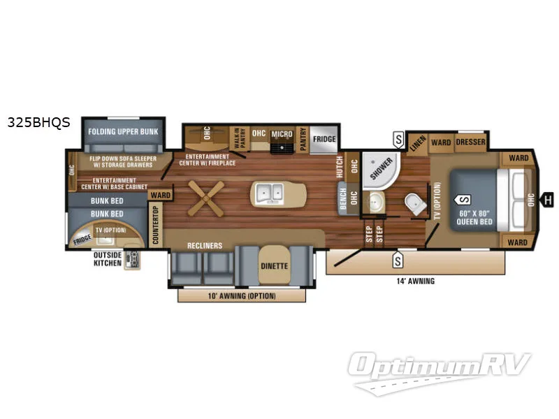 2018 Jayco Eagle 325BHQS RV Floorplan Photo