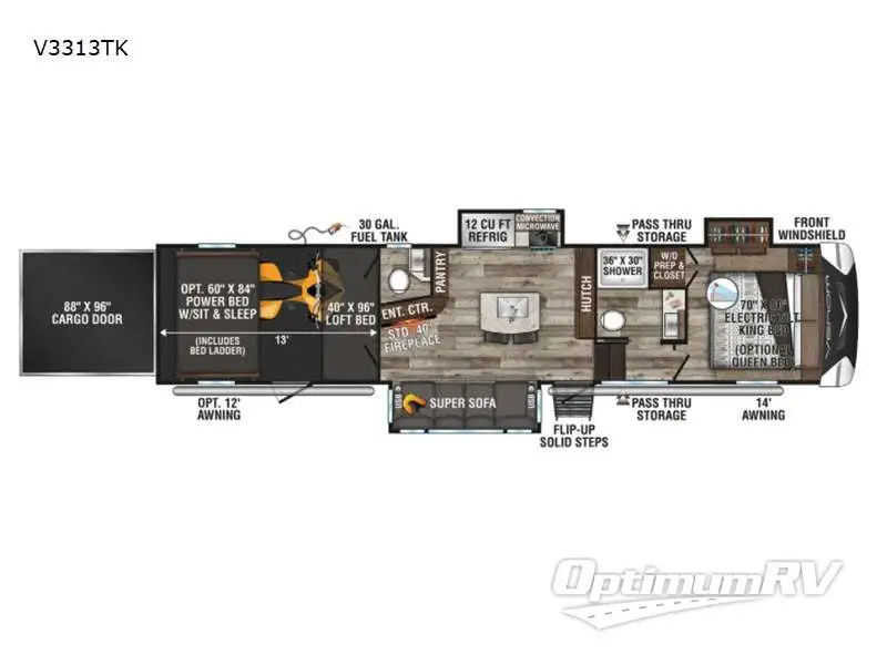 2021 KZ Venom V3313TK RV Floorplan Photo