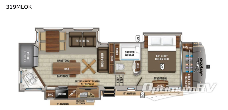 2020 Jayco Eagle 319MLOK RV Floorplan Photo