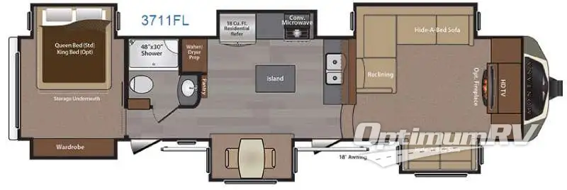 2016 Keystone Montana 3711 FL RV Floorplan Photo