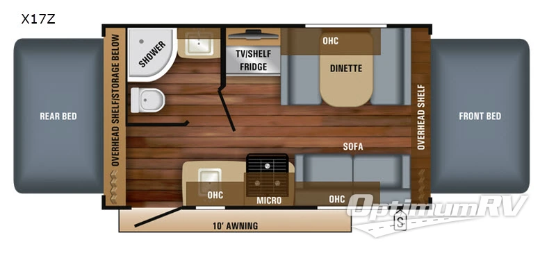 2018 Jayco Jay Feather X17Z RV Floorplan Photo