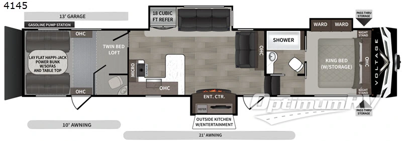 2020 Dutchmen Voltage V4145 RV Floorplan Photo