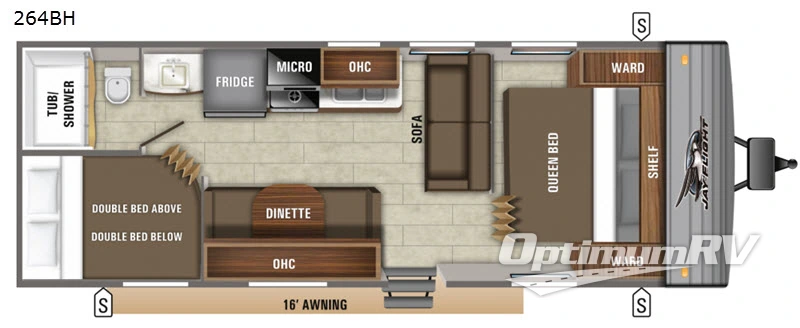 2020 Jayco Jay Flight SLX 8 264BH RV Floorplan Photo