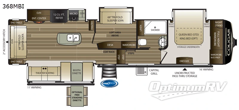 2020 Keystone Cougar 368MBI RV Floorplan Photo