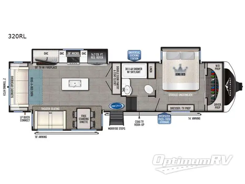 2021 East To West Tandara 320RL RV Floorplan Photo