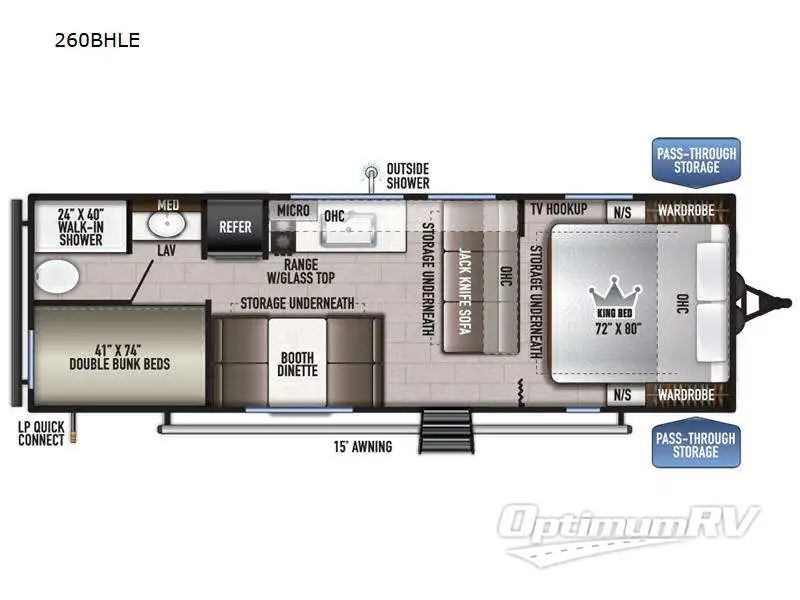 2023 East To West Della Terra 260BHLE RV Floorplan Photo