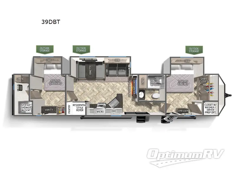 2024 Palomino Puma Destination 39DBT RV Floorplan Photo