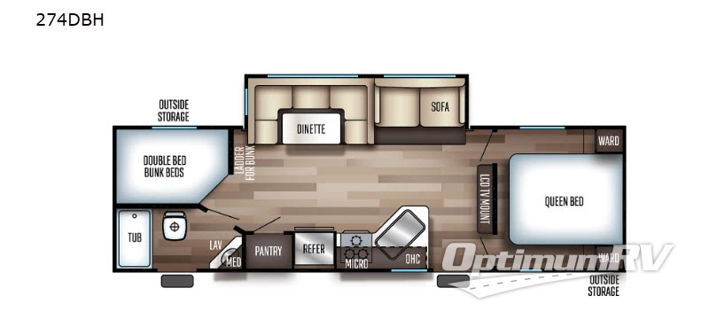 2019 Forest River Cherokee 274DBH RV Floorplan Photo