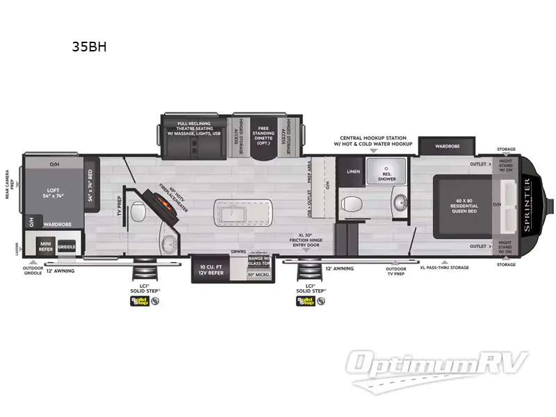 2023 Keystone Sprinter 35BH RV Floorplan Photo