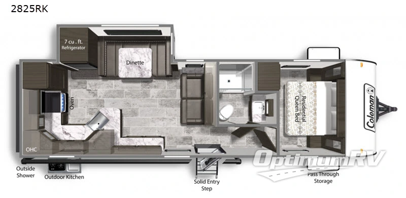 2020 Dutchmen Coleman Light 2825RK RV Floorplan Photo