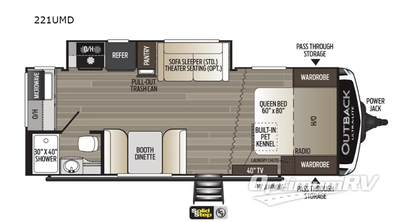 2020 Keystone Outback Ultra Lite 221UMD RV Floorplan Photo