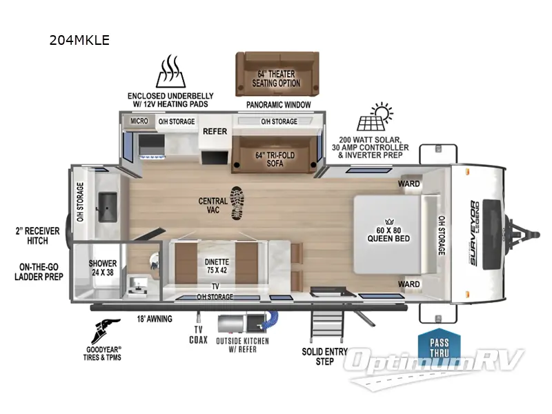 2025 Forest River Surveyor Legend 204MKLE RV Floorplan Photo