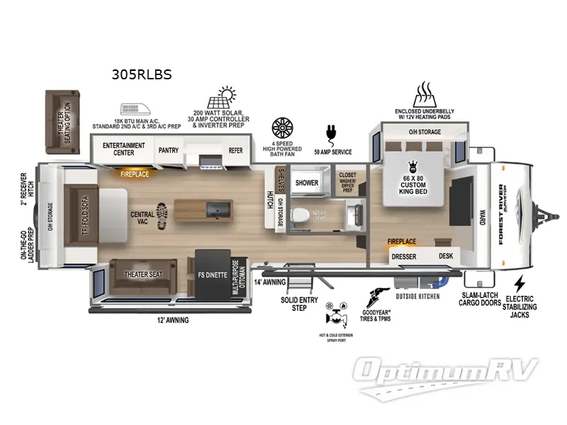 2025 Forest River Grand Surveyor 305RLBS RV Floorplan Photo